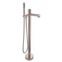 copper bathroom bathtub shower faucet set floor standing type hot cold brass mixer tap with handheld brushed goldchromeblack
