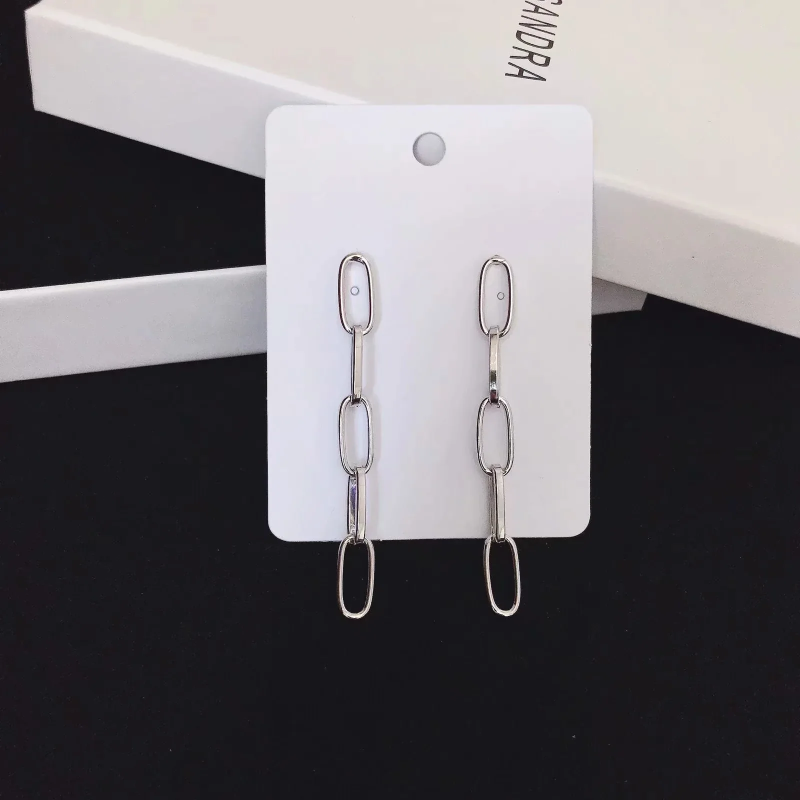 Женские серьги-гвоздики из нержавеющей стали длинные серьги-цепочки в