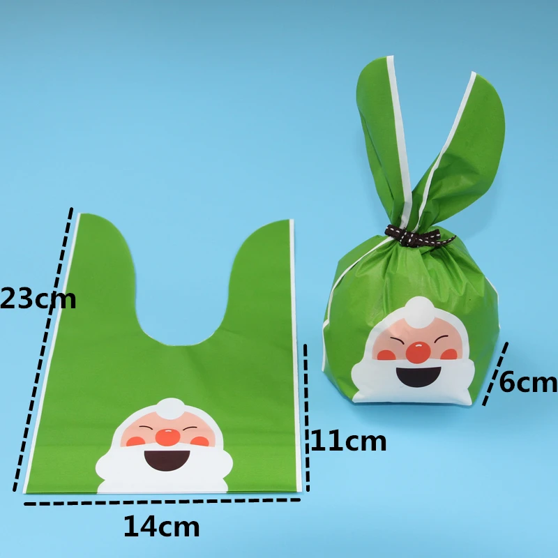 Green 14x23cm 5/10 шт. Веселый Рождественский подарок сумки с рождественскими конфетами, шоколадное печенье сумки Санта Клаус елка Упакованные мешоки с год - Цвет: Green 14x23cm