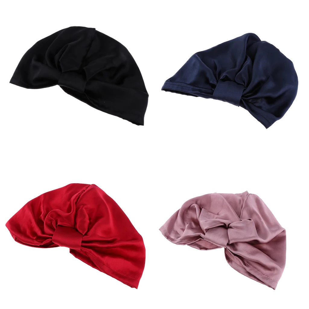 

Women Night Sleep Hats Long Hair Care Chemo Cap Silk Bonnet Cap Head Wrap