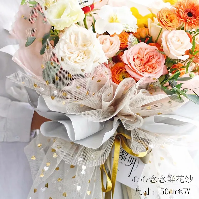 5 ярдов фантастические блестки звезда луна Кружевная Сетка цветочная упаковка