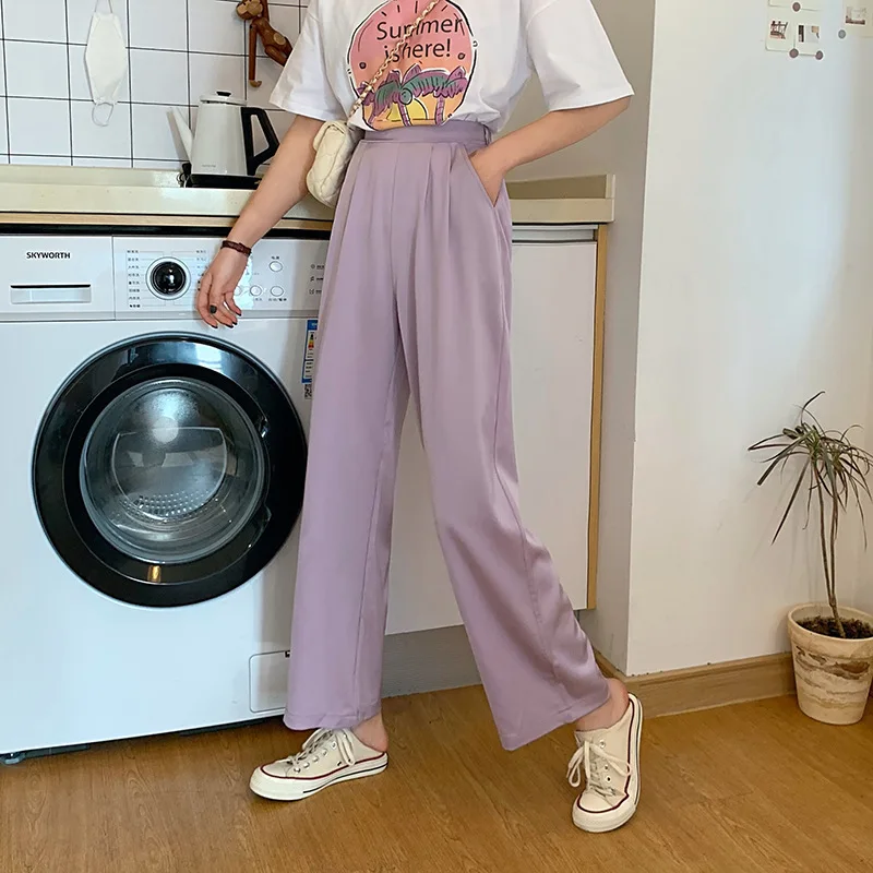 Женские свободные брюки JMPRS с широкими штанинами эластичные Прямые хлопковые