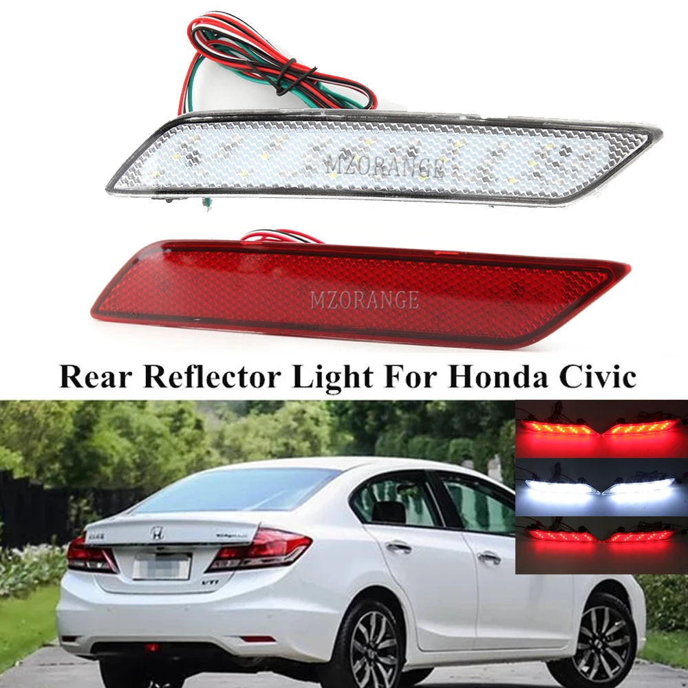 2 шт. светодиодный задний бампер отражатель светильник для Honda Civic 2014 2015 2016 кридер