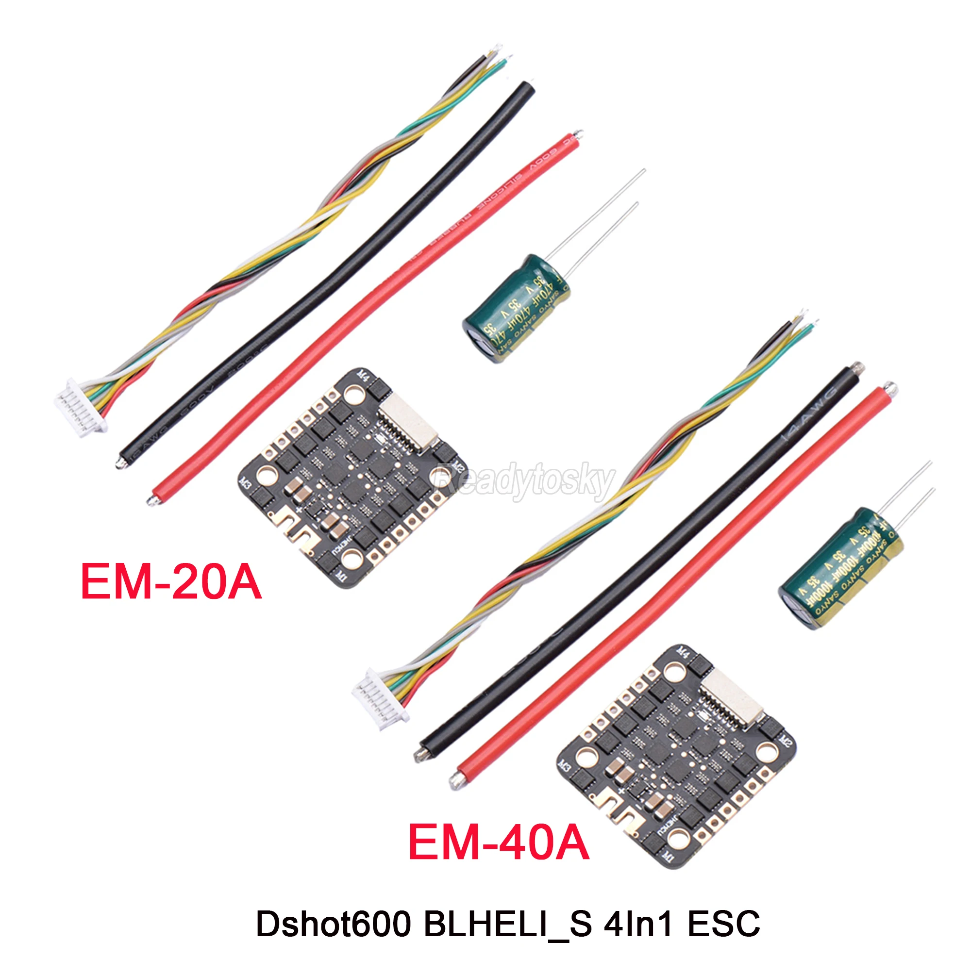 JHEMCU EM 20A / 40A 2 6S Dshot600 BLHELI_S 4In1 ESC для FPV RC Дрон дистанционное управление гоночный