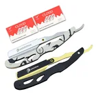 Салонные 2 бритвы, 20 лезвий, ручная бритва с прямыми краями, острый парикмахерский бритвенный станок из нержавеющей стали, складное бритье, бритва для бороды и лица, удаление