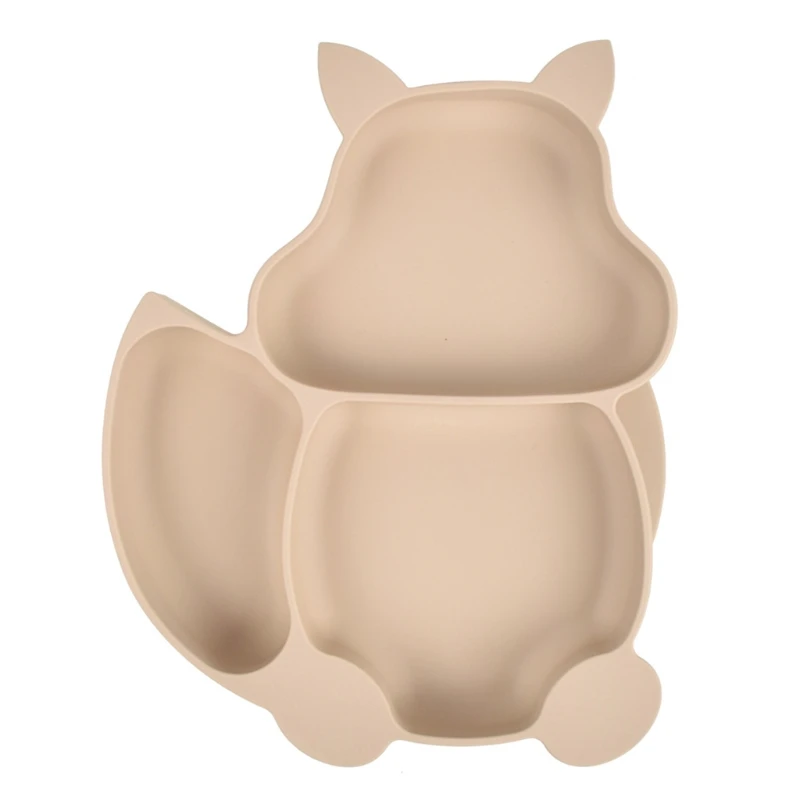 

Baby Safe Silicone Dining Plate Solid Cute Cartoon Children Dishes Training Tableware Kids Feeding Bowls