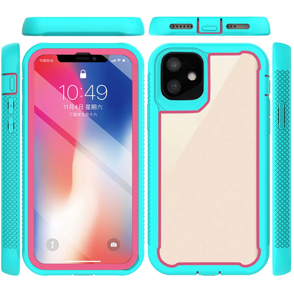 Для iPhone 11 6.1in 2019 чехол Гибридный Heavy Duty ударопрочный Прозрачный для задней крышки