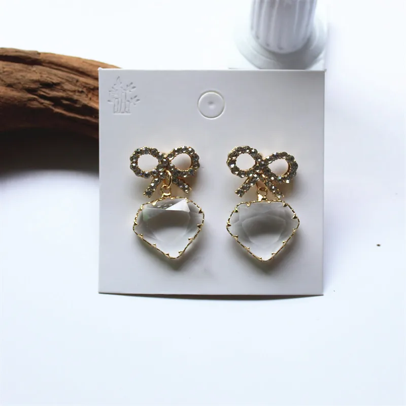 Корейский дизайн модные ювелирные изделия геометрический кулон женские Bijoux нерегулярные прозрачные хрустальные серьги для женщин подарок - Окраска металла: Посеребренный