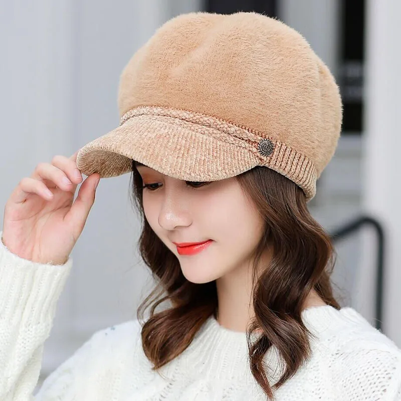 SUOGRY 2019 Новая модная женская Зимняя Теплая Шапка Берет Плетеный мешковатый