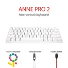 Миниатюрная механическая клавиатура ANNE Pro R2, Bluetooth, 5.0, Type-C, двойной режим, 60% RGB подсветка, Gateron Cherry Switch, Игровая клавиатура