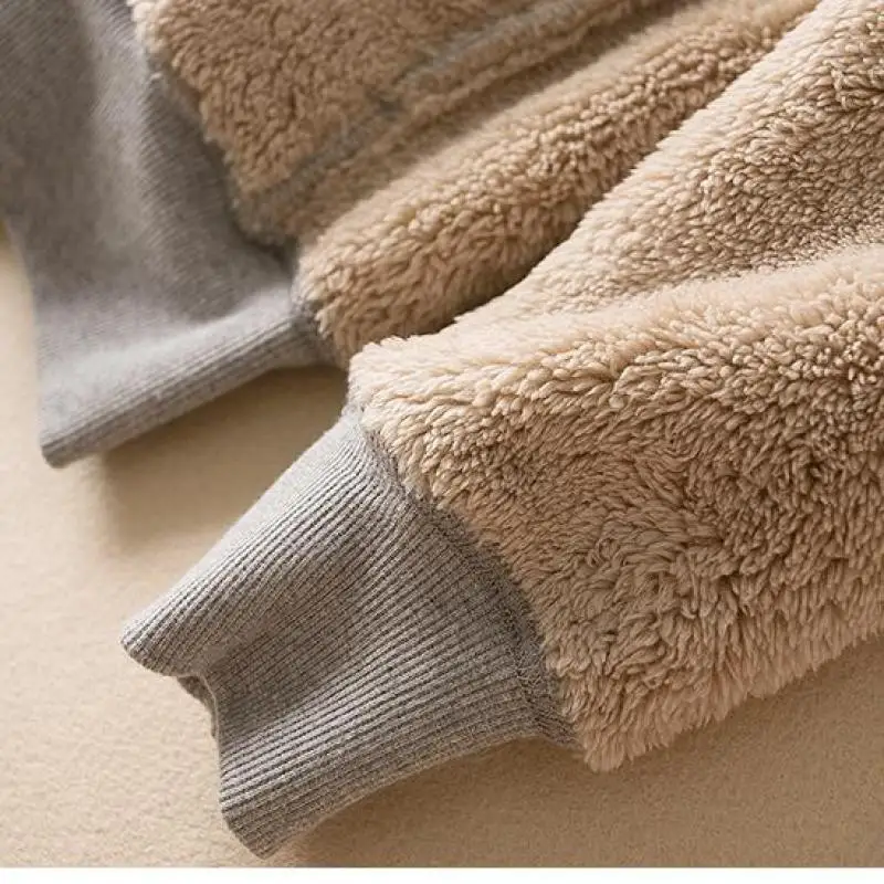 

Autumn And Winter 2020 New Plus Velvet Thickening Casual Women Hoodie Loose Lamb Cashmere Ladies Sweatshirt Solid Color Coat
