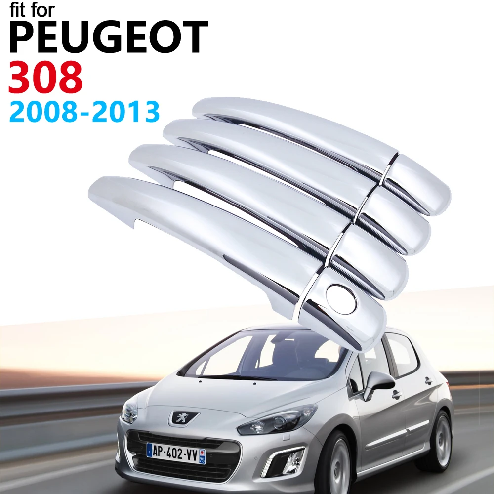 Дверные ручки автомобильные аксессуары для peugeot 308 sw cc RCZ 2008~ 2013 T7 Хромированная ручка Крышка отделка набор наклейки для автомобиля 2012 2011 2010 2009