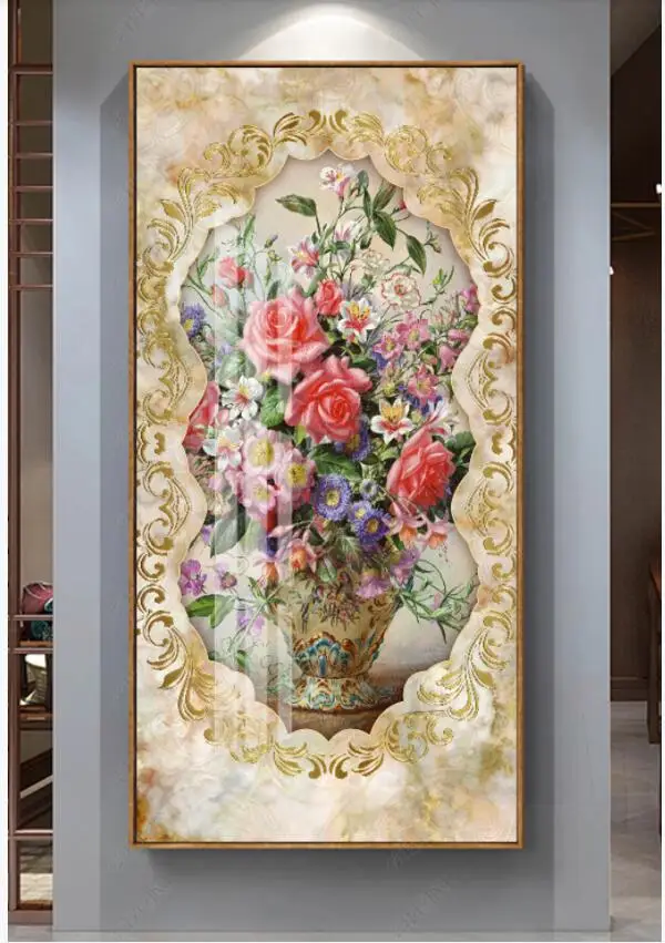 

3d фото обои на заказ Европейская роспись вручную картина маслом цветы крыльцо домашний декор комнатные обои для стен в рулонах