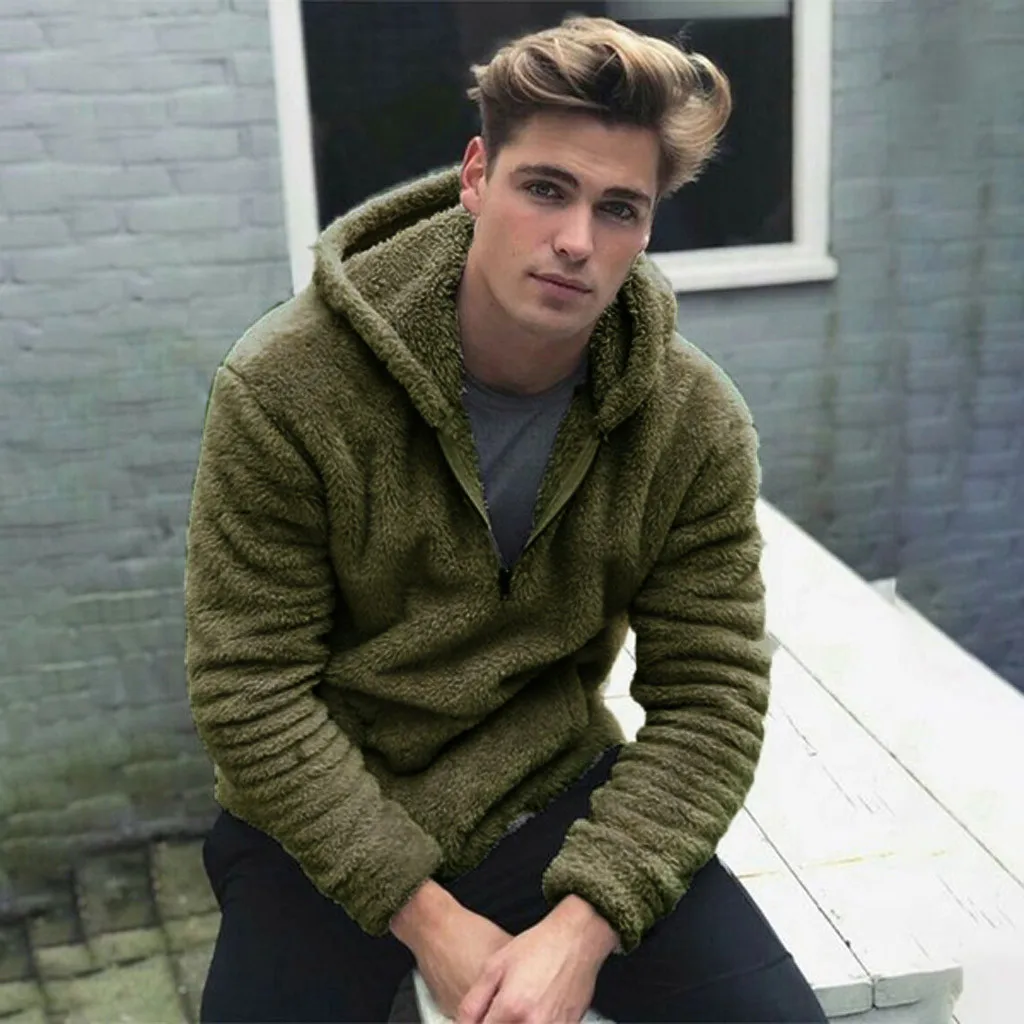 Мужская толстовка с капюшоном Повседневная двухсторонняя свободная плюшевая