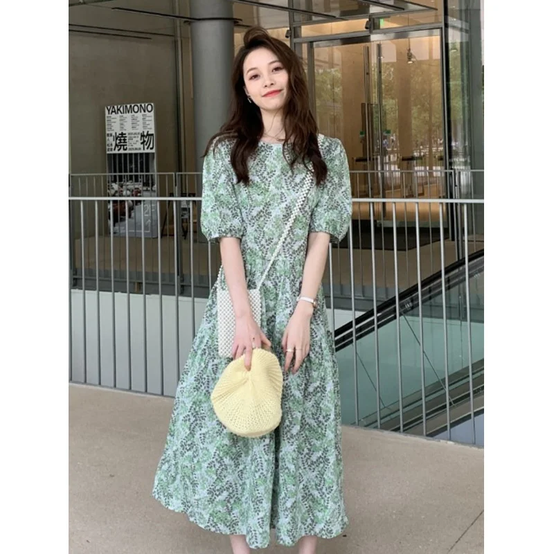 

Large women's dress new summer seaside holiday fat mm loose and thin temperament floral dress 11580