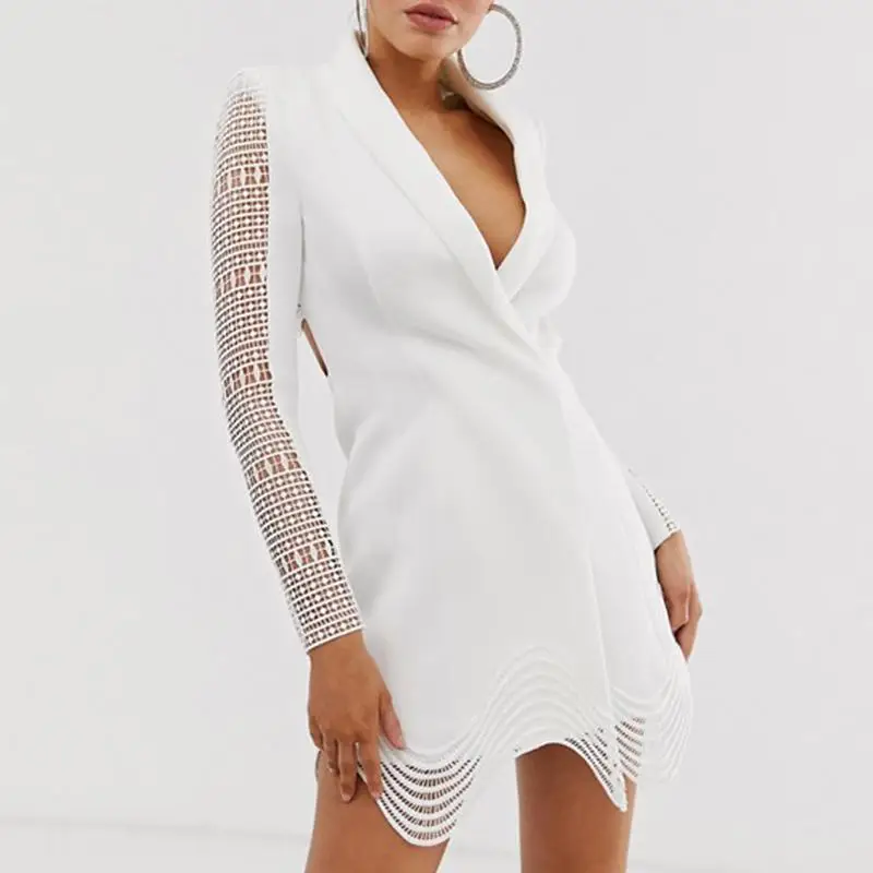 Куркума сексуальный осенний блейзер с открытой спиной Платье женское 2019 длинным