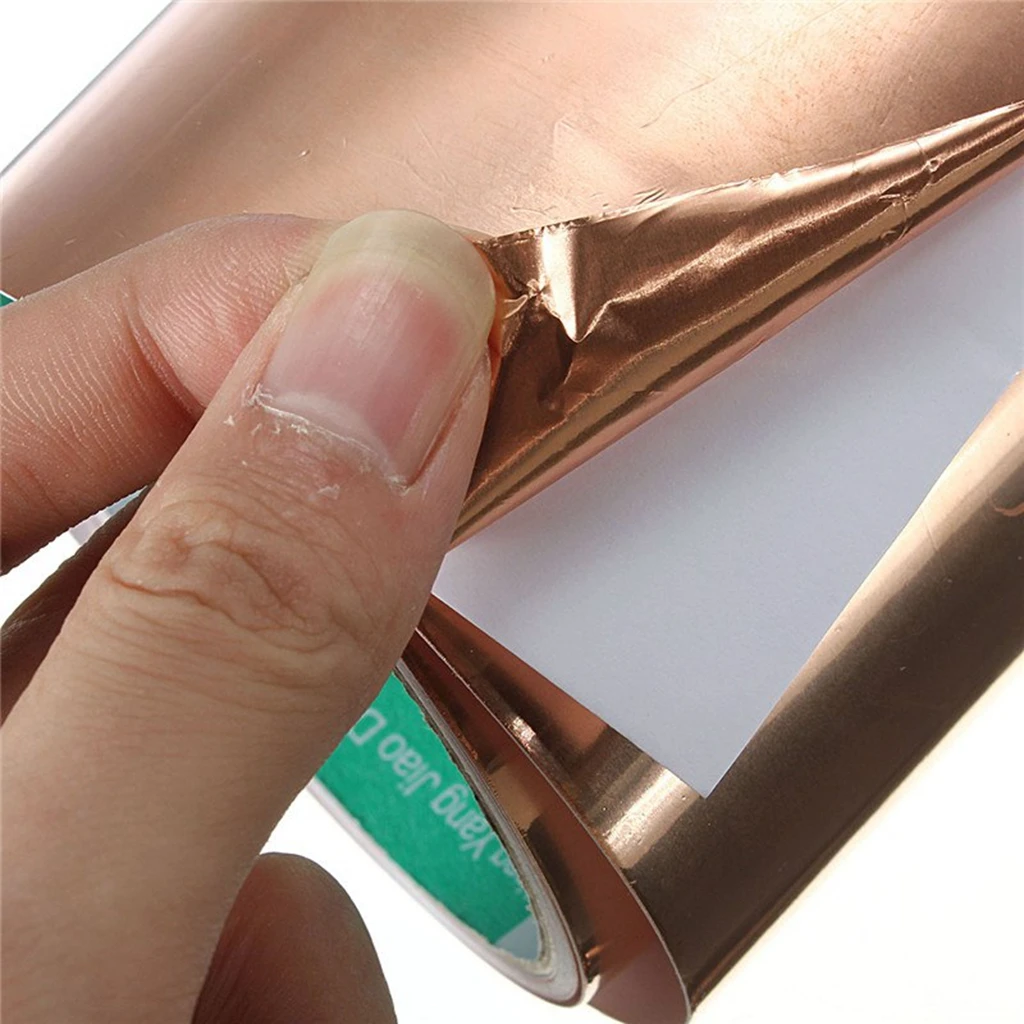 15mm Conductive Copper Foil Tape Strip Single Side Adhesive Mask Electromagnetic Shield Eliminate EMI Anti-static Heat Resist |