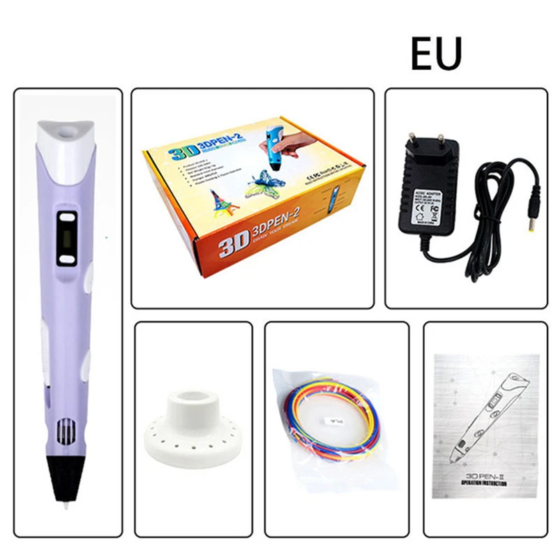 

3D Printing Pen Digital Display Intelligent 3D Pen High Temperature 3D Graffiti Painting Pens with Educational Toys Gift
