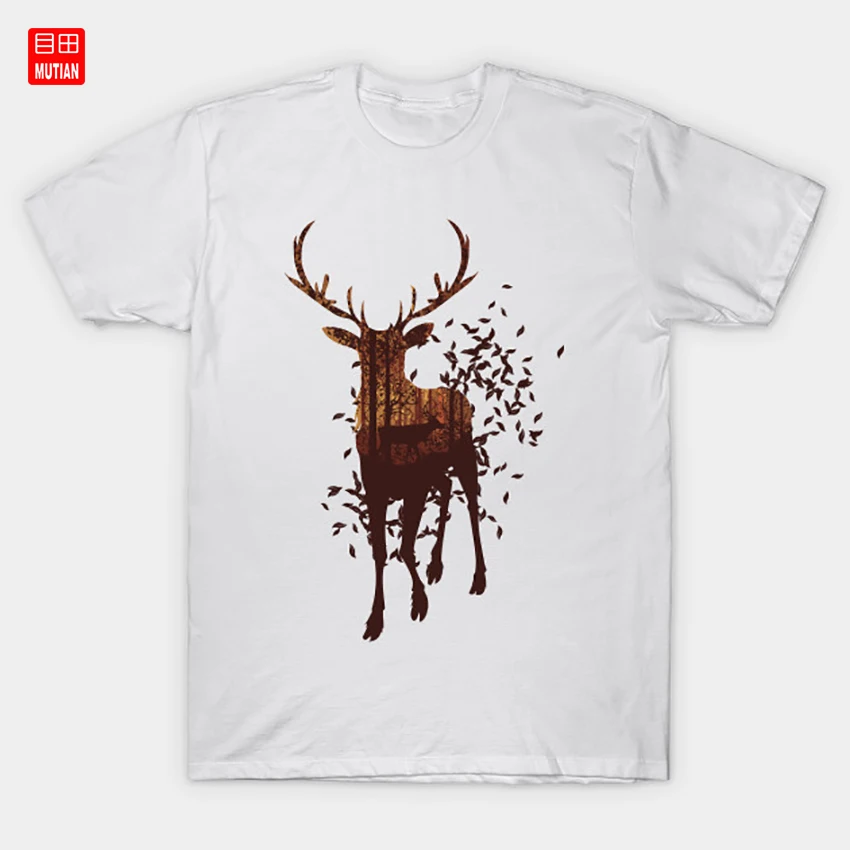 Осенняя футболка с оленем иллюстрация искусство вектор животные природа олень