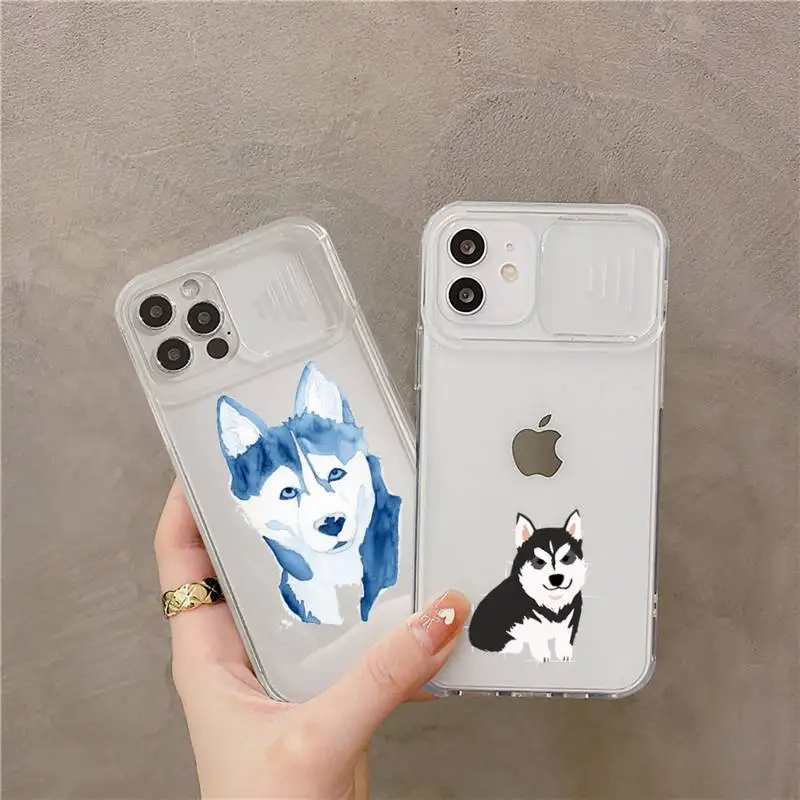 

Husky Phone Case Transparent Camera Protection for iPhone 12 11 8 7 se 2020 mini pro X XS XR MAX Plus