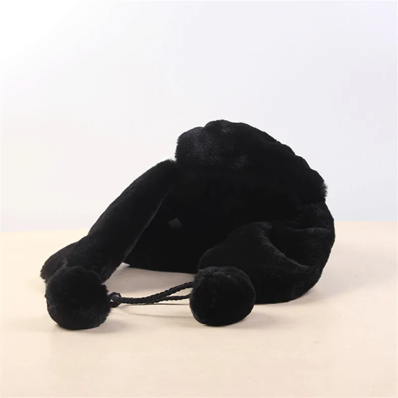 2019 осенне зимняя однотонная Защитная шапка с ушками теплая помещика модная