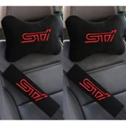 2 мягких автомобильных подушки на шею и 2 предметов, Удобная дорожная подушка для отдыха для SUBARU STI, Стайлинг интерьера автомобиля