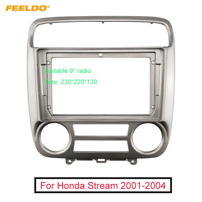 

FEELDO Car 2Din Audio Face Plate Fascia Frame For Honda Stream 01-04 9" Big Screen Radio Stereo Panel Dash Mount Refitting Kit