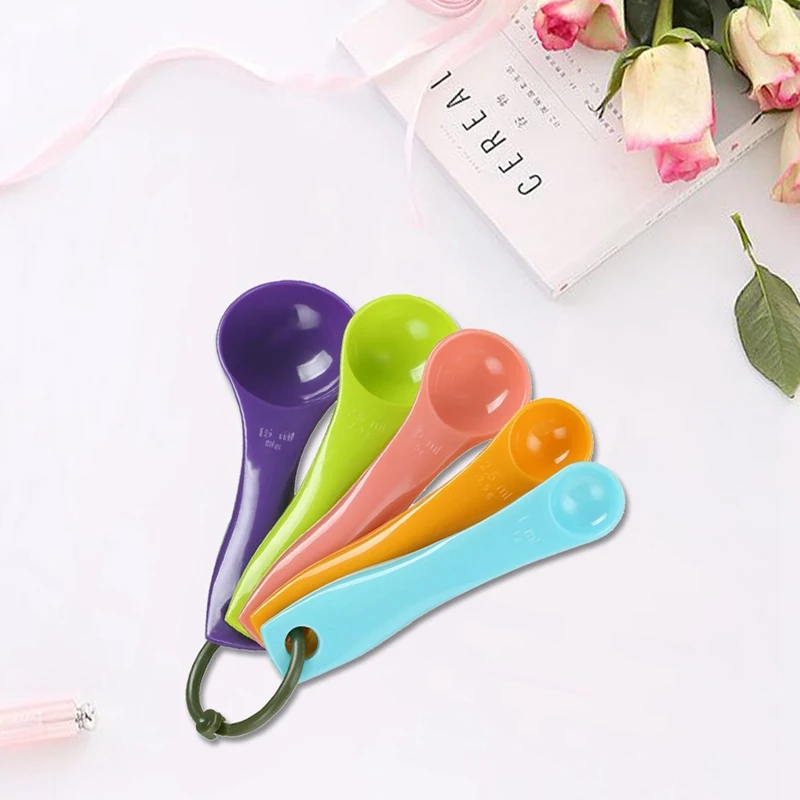 5 шт./компл. набор мерных ложек и Пластик чайная ложка 1 25/2 5/5/7 5/15 мл измерения чашка