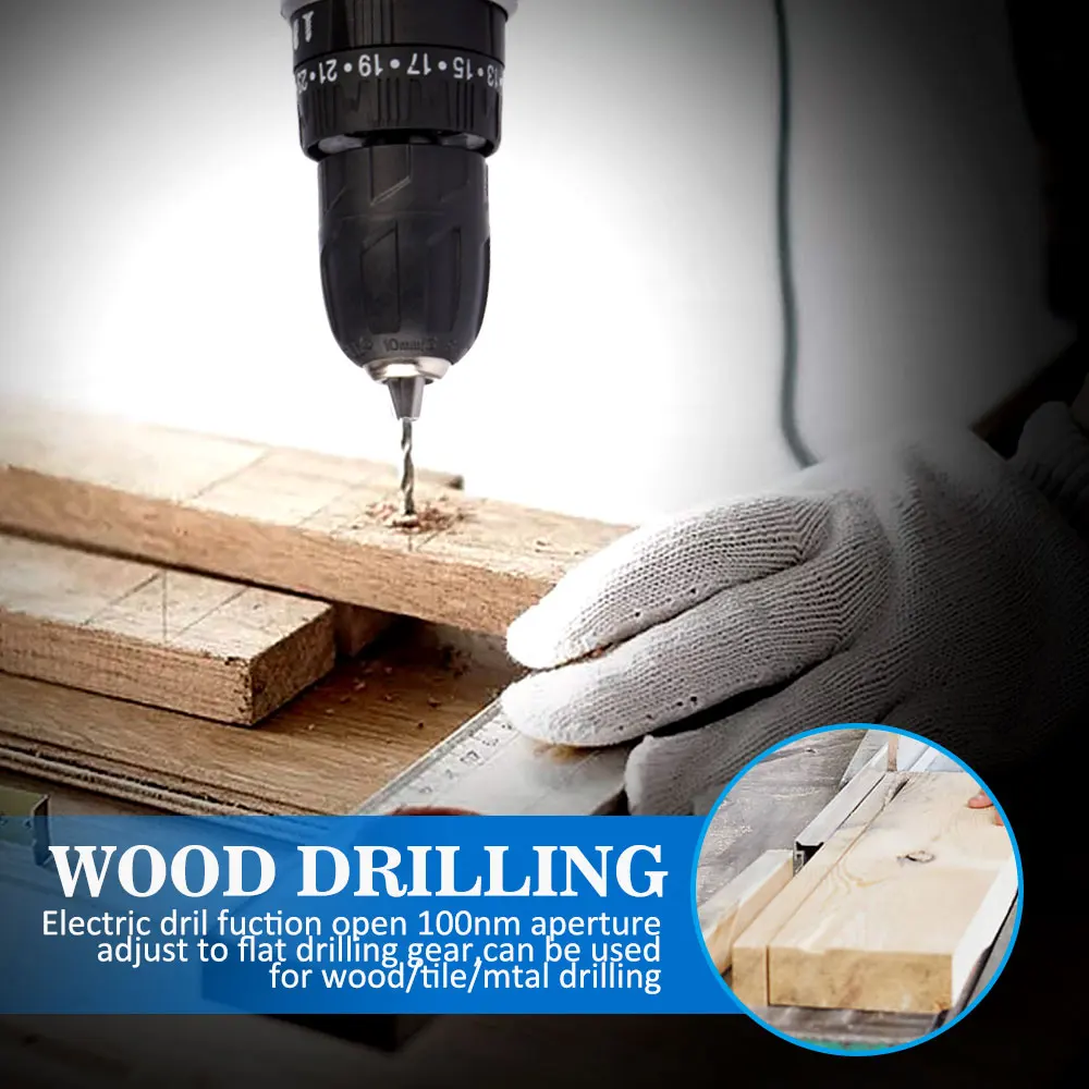 Электрическая мини дрель 48VF ударная Аккумуляторная гайковерт набор