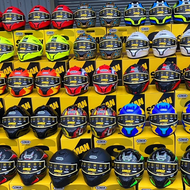 

SOMAN Professional Racing Helmet Full Face ECE Motorcycle Helmet with Sun Visor High Quality Capacete De Moto DOT Cool Kask