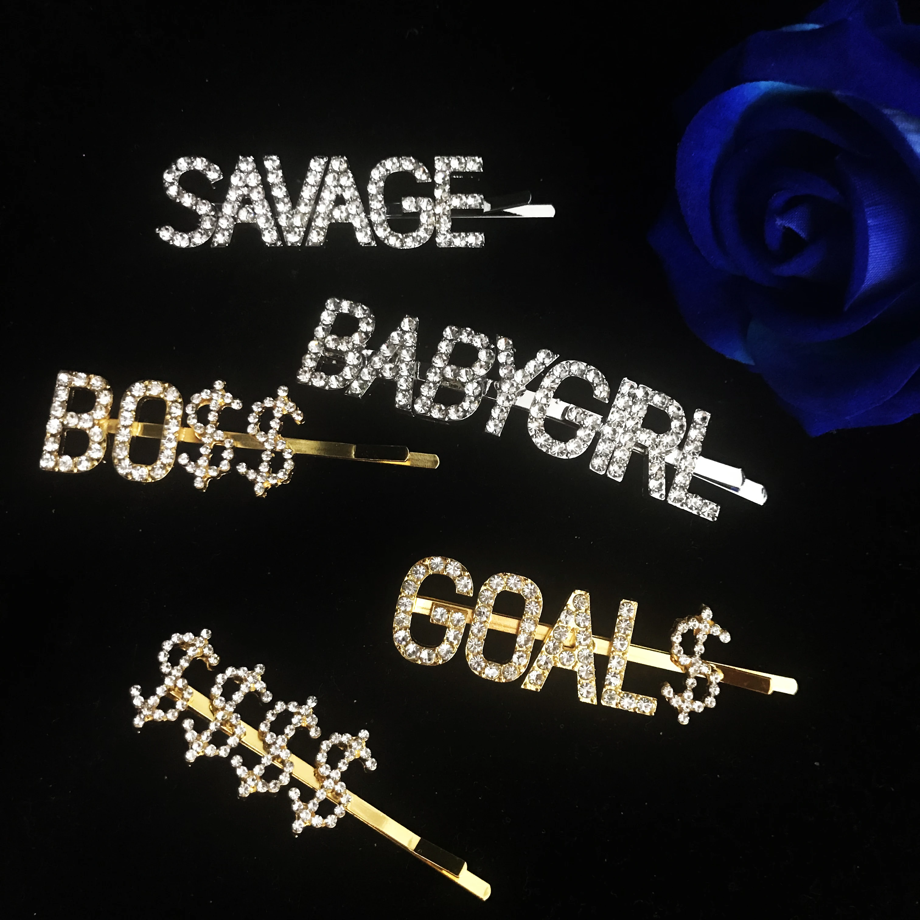 Женские заколки для волос пряжки гол $/BO $/SAVAGE/BABYGIRL украшения женщин оптовая