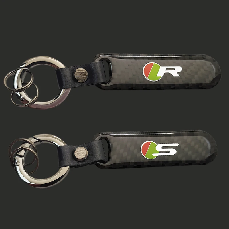 

Metal carbon fiber Car Styling R-SPORT R S Emblem Keychain Key Chain Rings For Jaguar E-PACE I-PACE S-TYPE XF XE XJ XF F-PACE