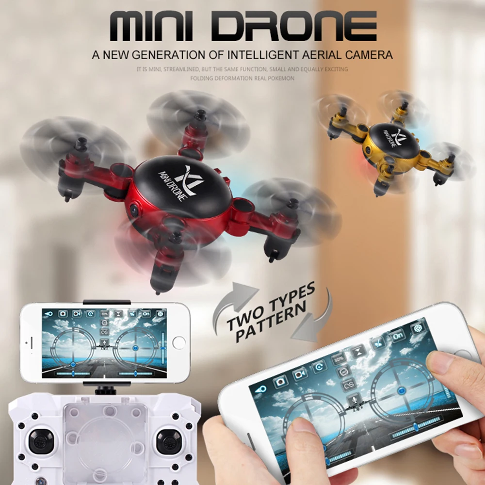 Радиоуправляемый мини Дрон с HD камерой Wi Fi приложение Голосовое управление