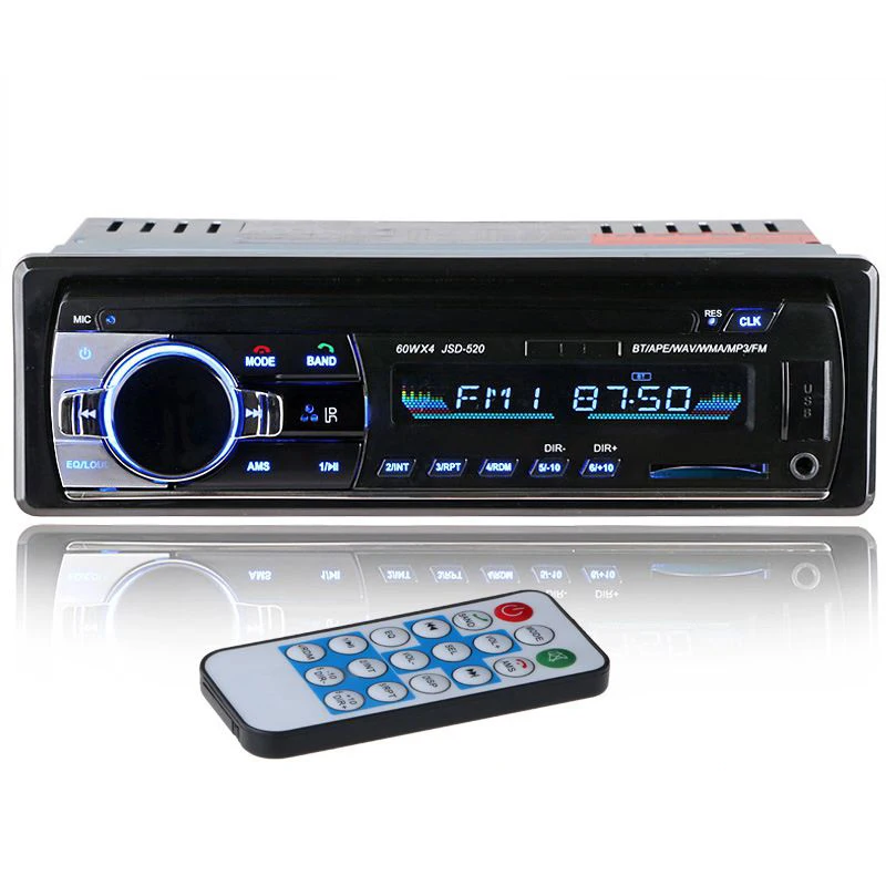 Автомобильный стерео Fm радиоприемник mp3 плеер аудиопорт Bluetooth телефон с Usb / Sd Mmc