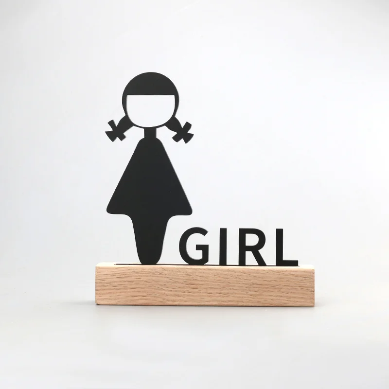 Design Toilet Reminder Signs Acrylic Sign Children 3D Door Stickers Cute Boy Girl Signage Men Women House Number Guide Plate |