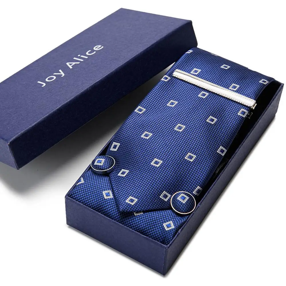 Новый набор галстуков Подарочная коробка для мужчин жаккардовый галстук и