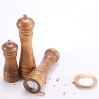 142227 cm high wooden salt pepper grinder for spice milloak wood handheld seasoning ceramic grinding core kitchen bbq tool