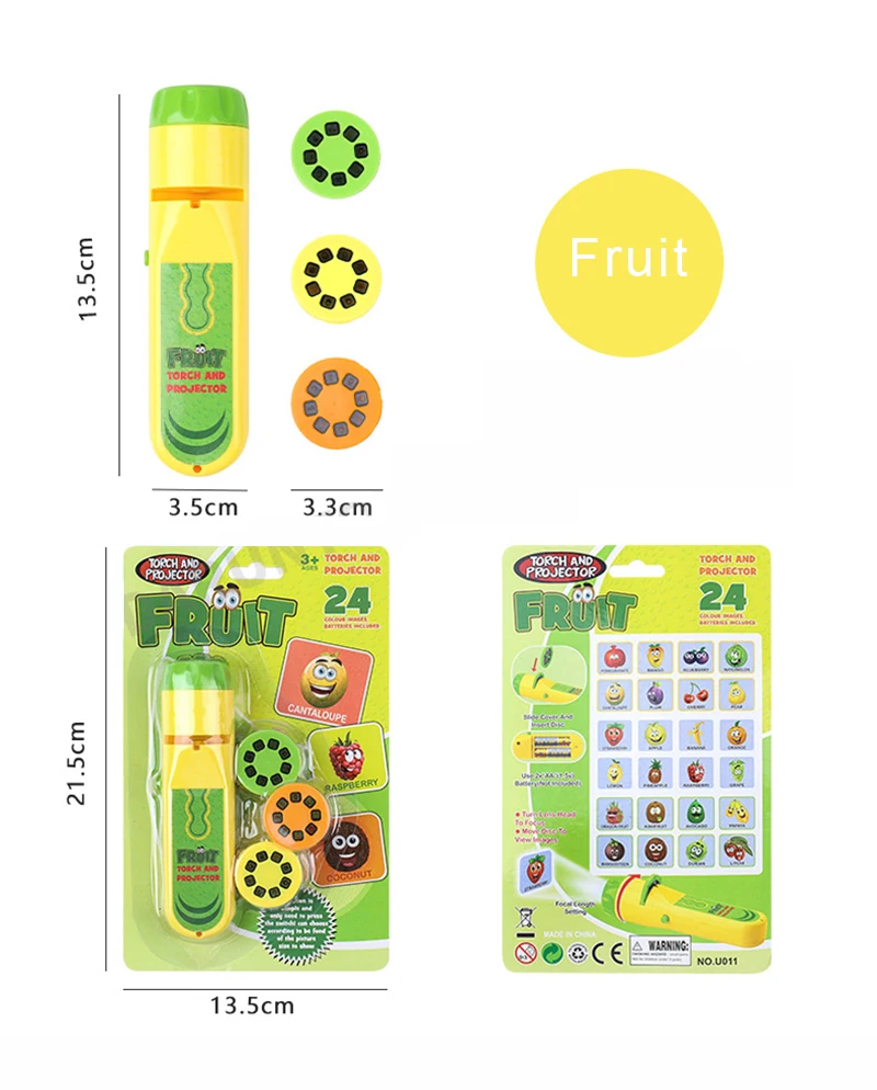 

Dinosaur Animal Ocean World Fruit And Vegetable Projection Flashlight Without Battery Children's Projector Flashlight Toys Boys