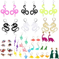 dragon snake earrings for women exaggerated cobra dinosaur animal resin acrylic earrings dangle teen girls jewelry