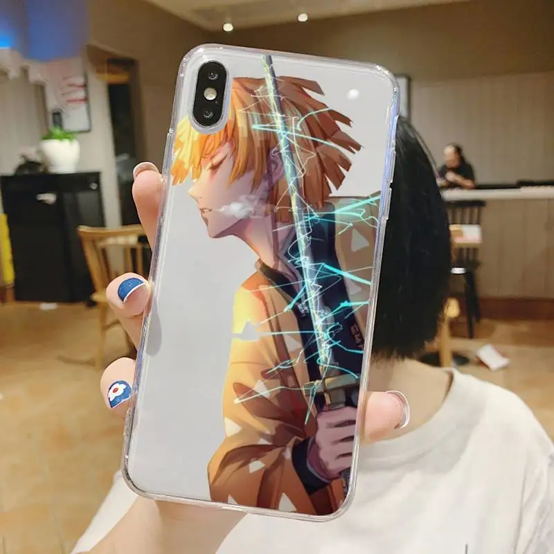 

Japan Anime Kimetsu no Yaiba Phone Case Transparent soft For iphone 5 5s 5c se 6 6s 7 8 11 12 plus mini x xs xr pro max
