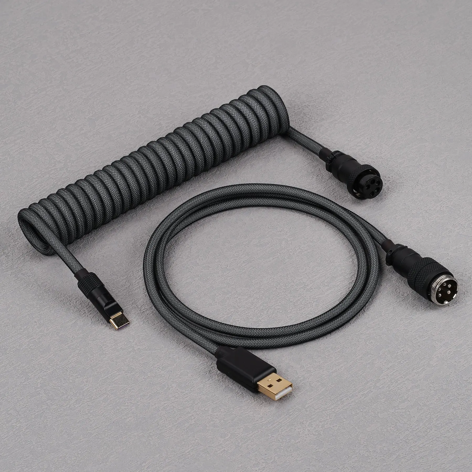

KBDfans Grey&Black Handmade Custom Mechanical Keyboard USB-C Cable