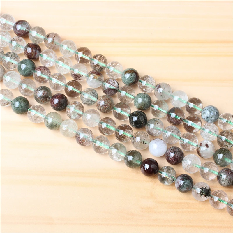 

Green Ghost 4/6/8/10/12mm Natural Gem Stone Polished Smooth Round Beads For Jewelry Making DIY Bracelets