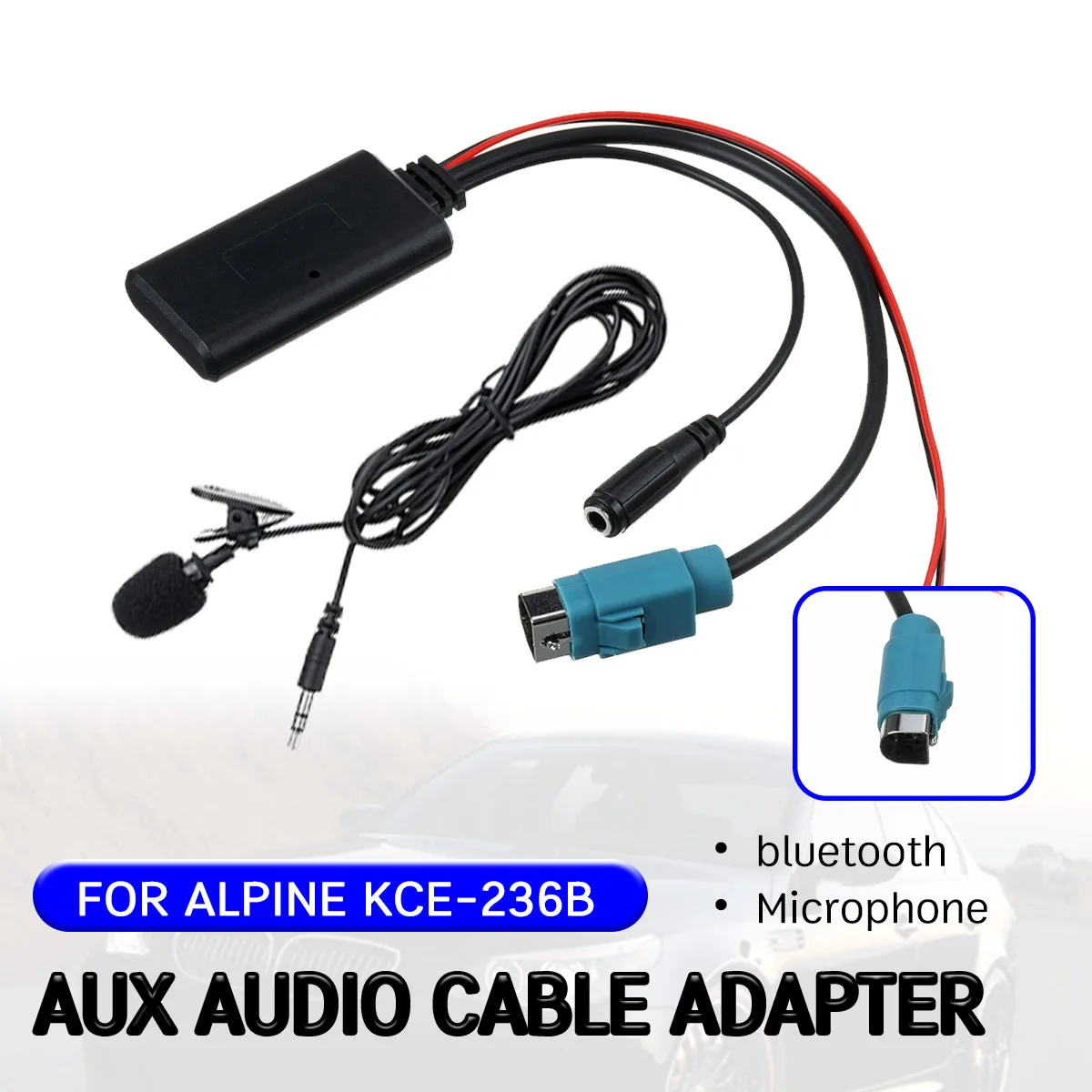 

Bluetooth Aux-приемник для Alpine CD-хоста KCE-236B 9870/9872 Кабель-адаптер с микрофоном для громкой связи Aux-аудио интерфейс