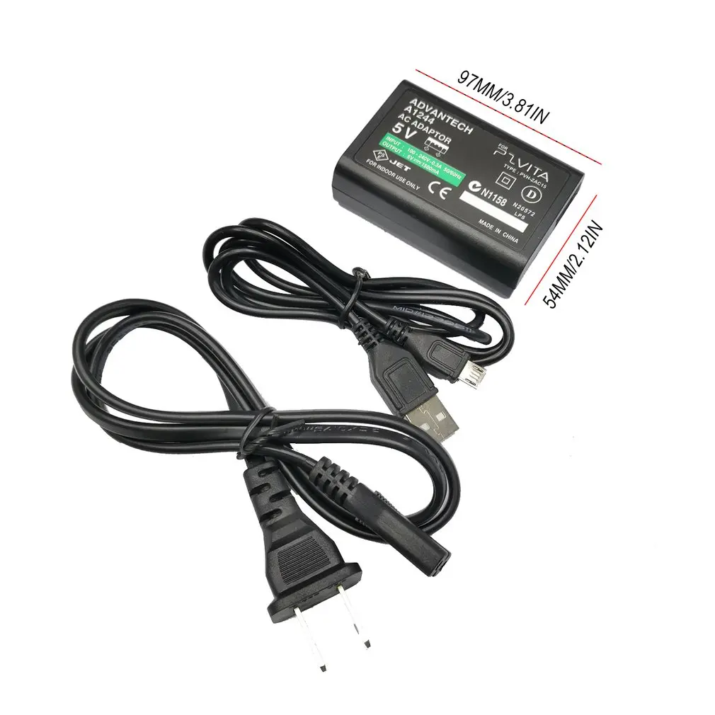 

EU/US Plug Home Charger Power Supply 5V AC Adapter USB Charging Cable Cord for Sony Playstation Psvita Slim PS Vita PSV 2000