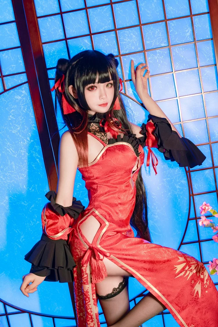 Anime DATE A LIVE Tokisaki Kurumi Cheongsam Sexy Cosplay Costume Chinese Dress |