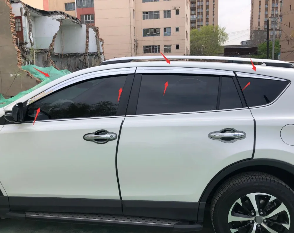 

ABS хромированный Пластиковый оконный козырек вентиляционные шторы Защита от солнца и дождя автомобильные аксессуары для Toyota RAV4 RAV-4 2013-2016-2018 2019 автомобильный Стайлинг