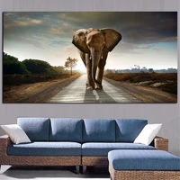 africa elephant animal landscape oil painting wall art pictures painting wall art for living room home decor no frame