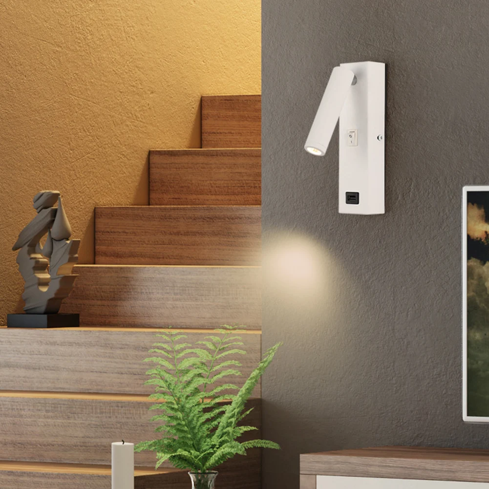 Алюминиевый настенный светильник 3 Вт COB светодиодный для чтения спальни учебы