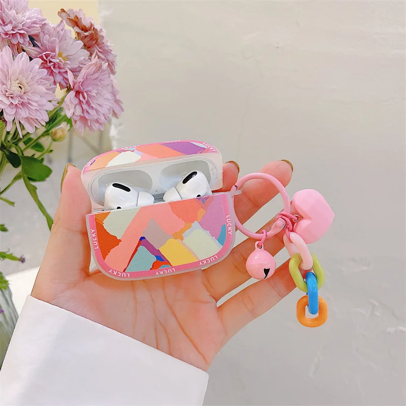 Чехол для наушников с акварельным рисунком граффити Apple Airpods 3 2 1 Pro симпатичный