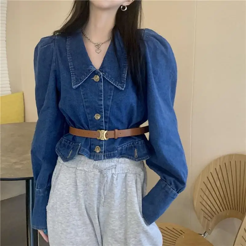 

Denim Jacket Female Spring New Short Loose Women's Coat Long-Sleeved Casual All-Match Blouse